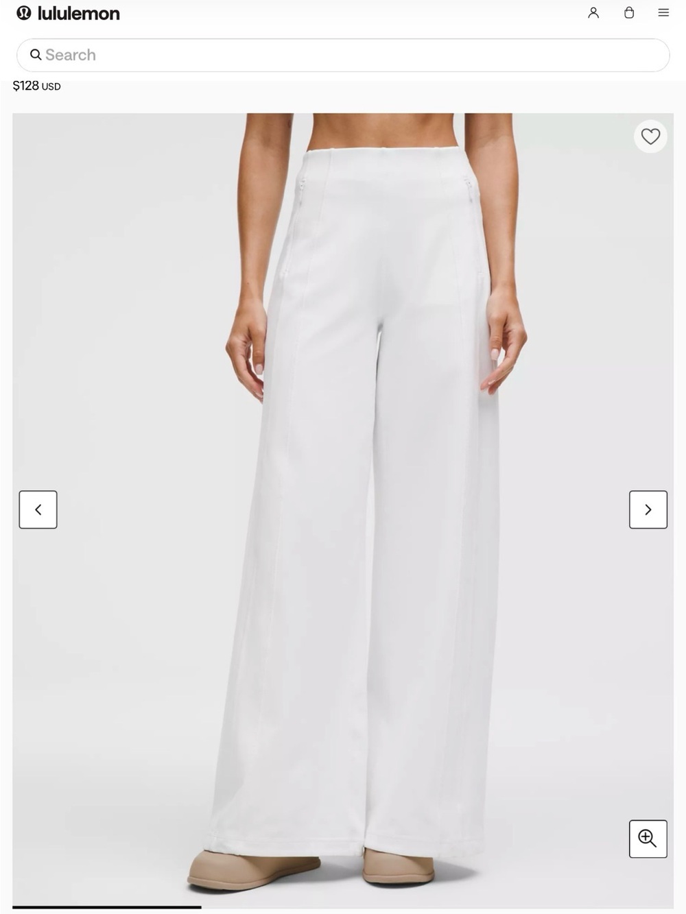 lululemon athletica Wide-Leg High-Rise Pants — White